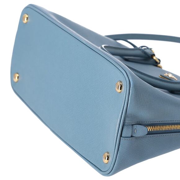 PRADA Promenade Handbag 1BA837 Light Blue Saffiano Lux Leather - Picture 8 of 8
